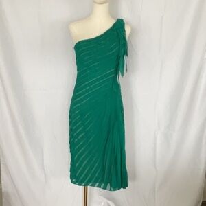 Tadashi Shoji one shoulder tiered silk dress Size 8